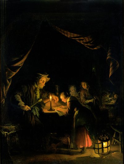 Der Schulmeister, 1660-65 von Gerrit Dou